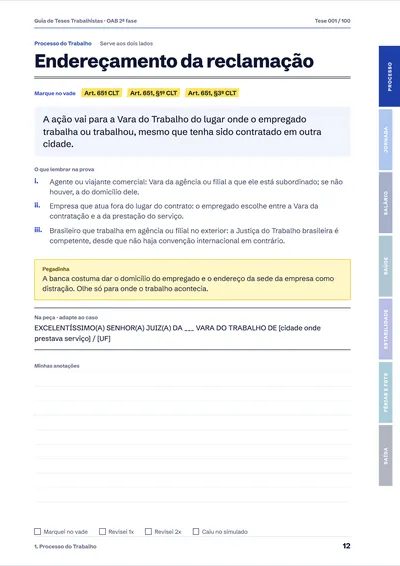 Tese Endereçamento da reclamação