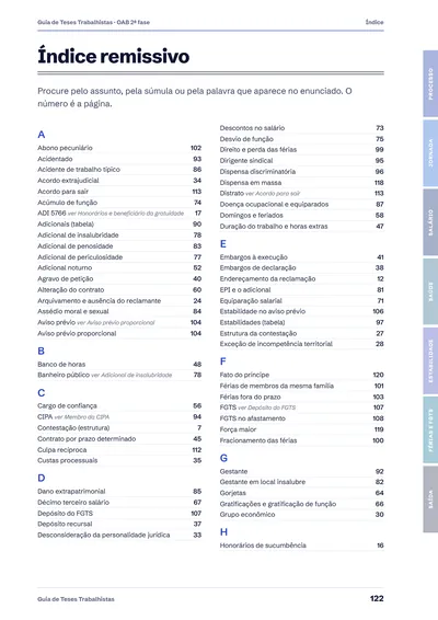 Índice remissivo de A a Z
